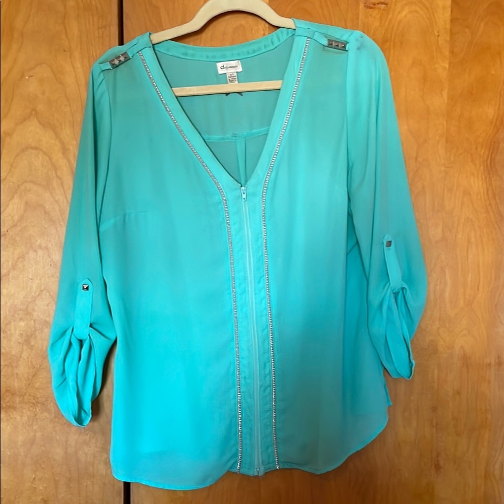 Dynamite Vibrant Aqua Blouse